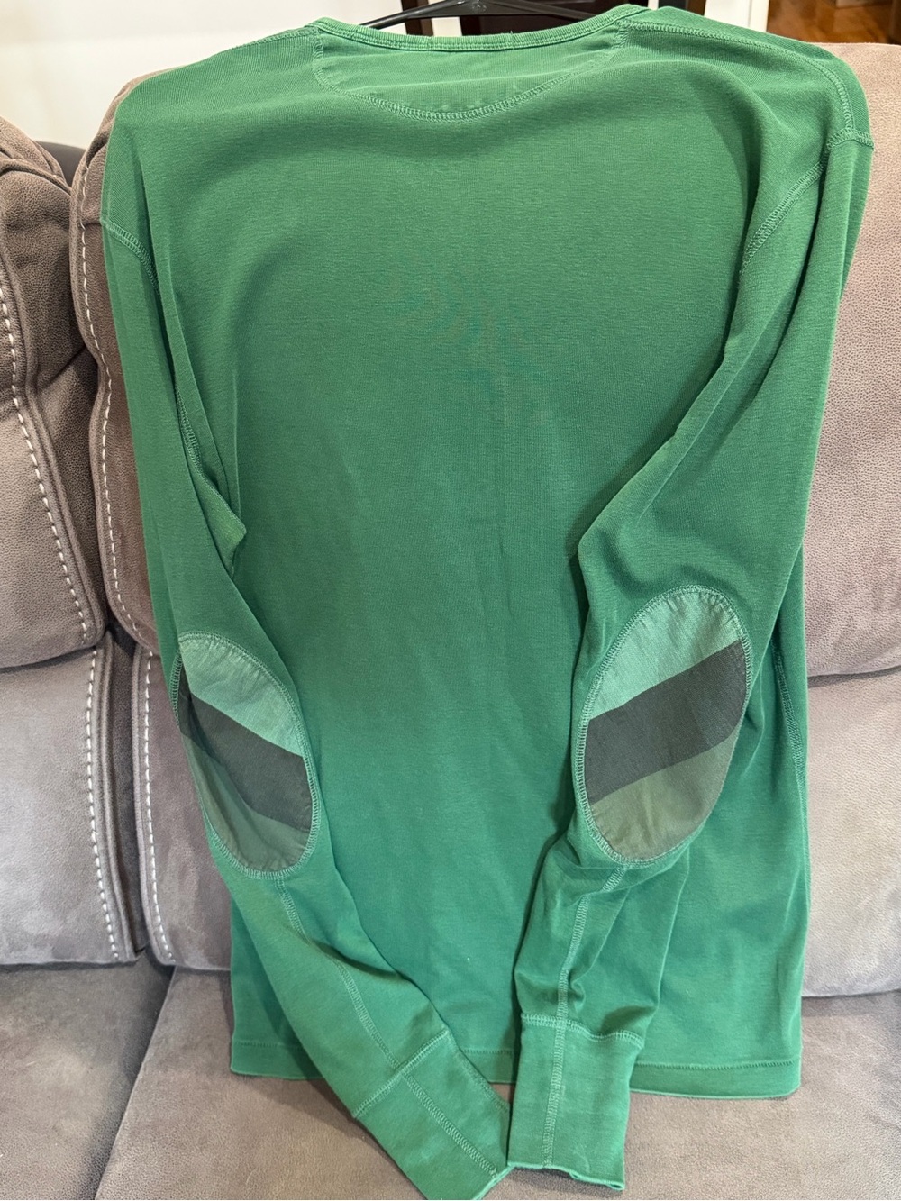 Men’s Burberry Long-Sleeve Elbow Patch Top - Green size S